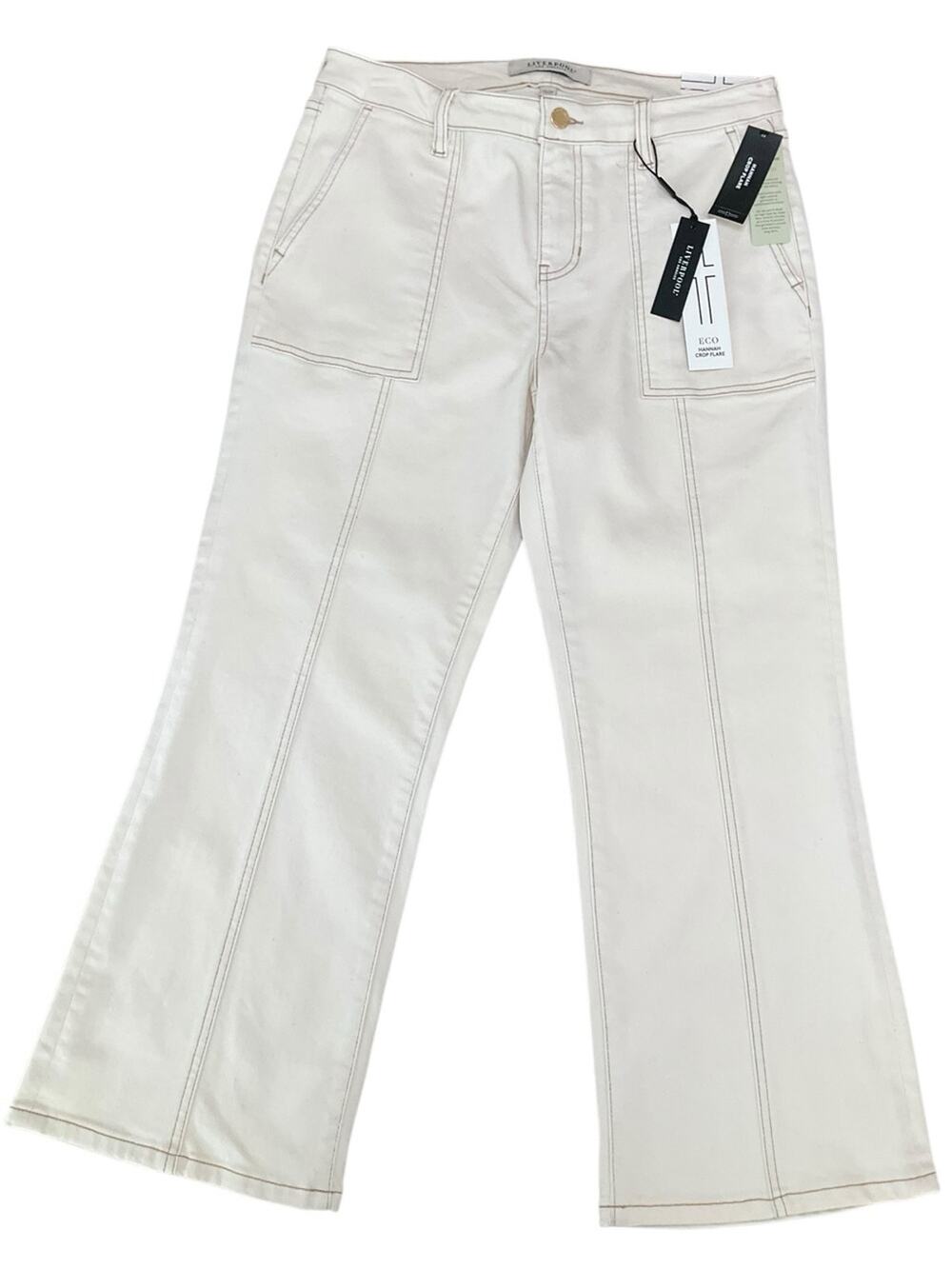 Liverpool Los Angeles Hannah Crop Flare High-Rise Wide-Leg Jeans Size 10/30 NWT